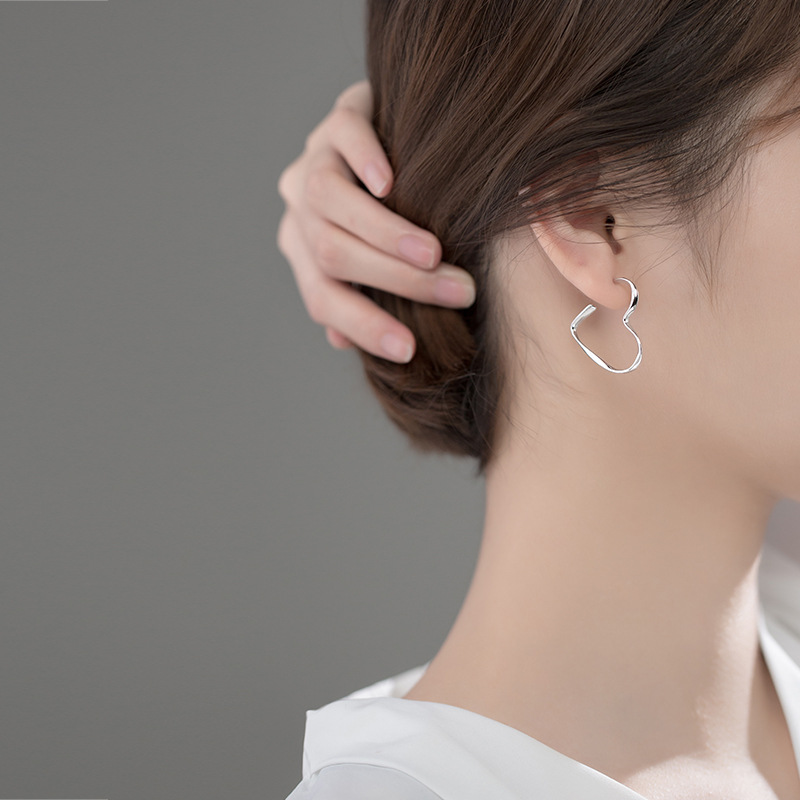925 silver heart earrings