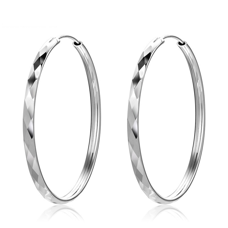 925 SILVER EARRINGS BIG HOOPS