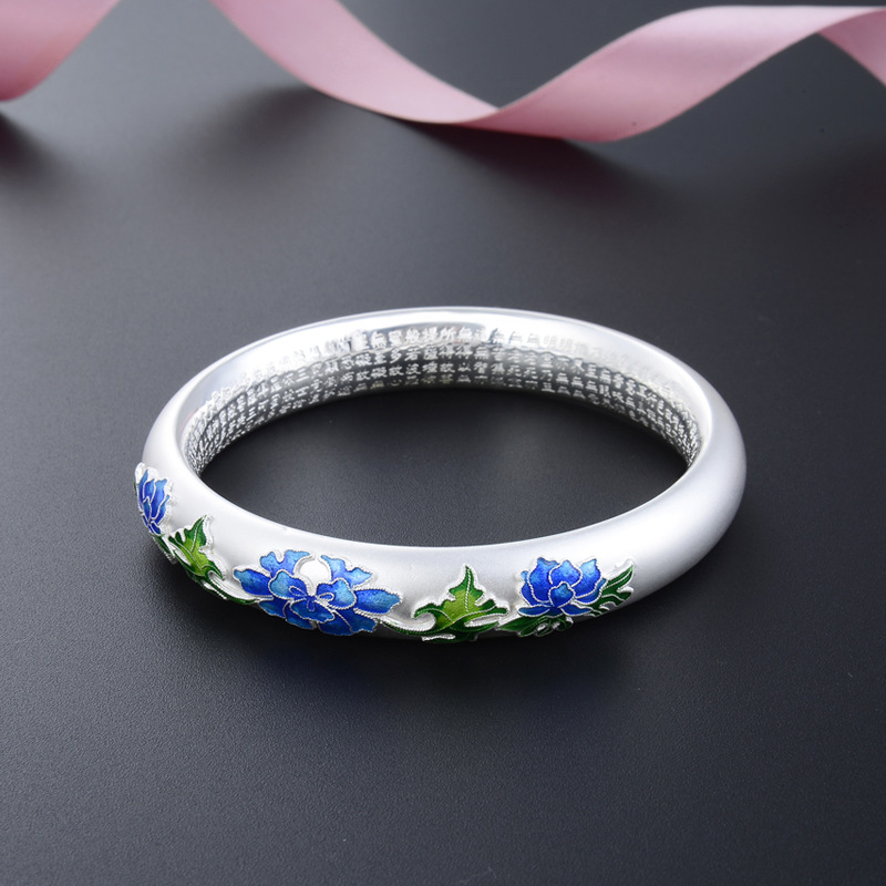 999 SILVER ENAMEL WOMEN BANGLE