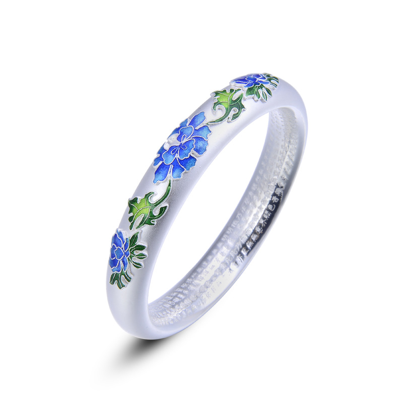 999 SILVER ENAMEL WOMEN BANGLE