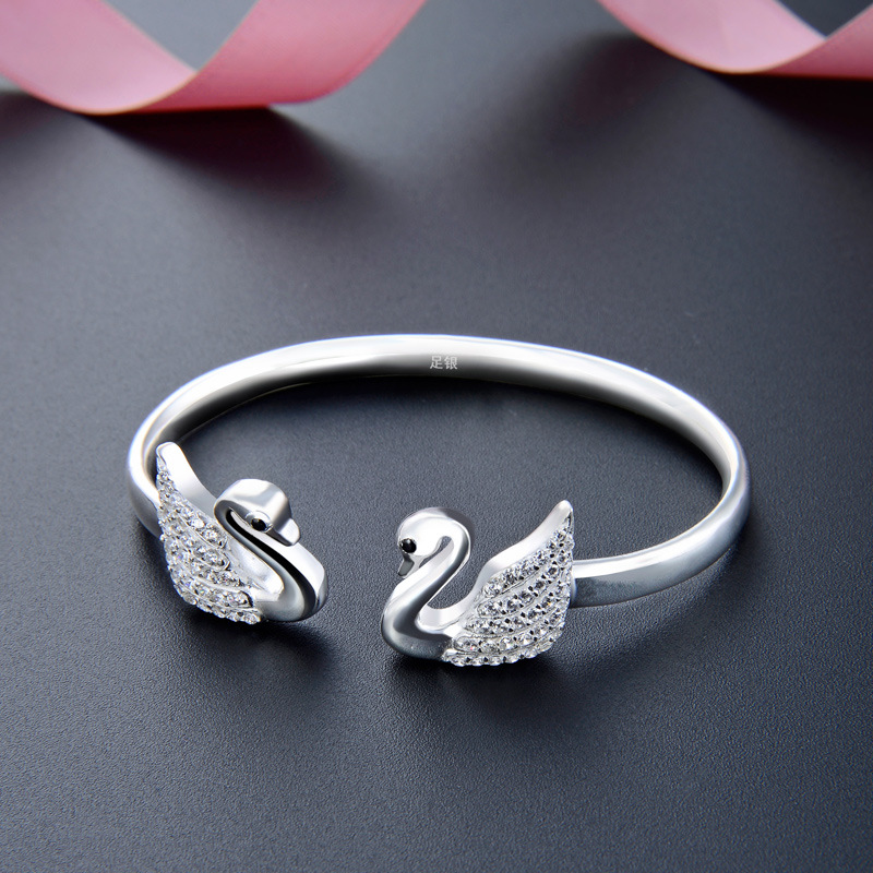 C cuff silver bangle size adjustabe