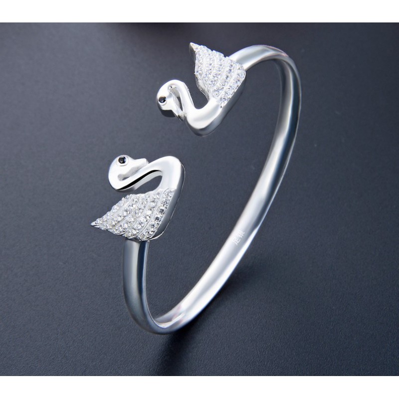 C cuff silver bangle size adjustabe
