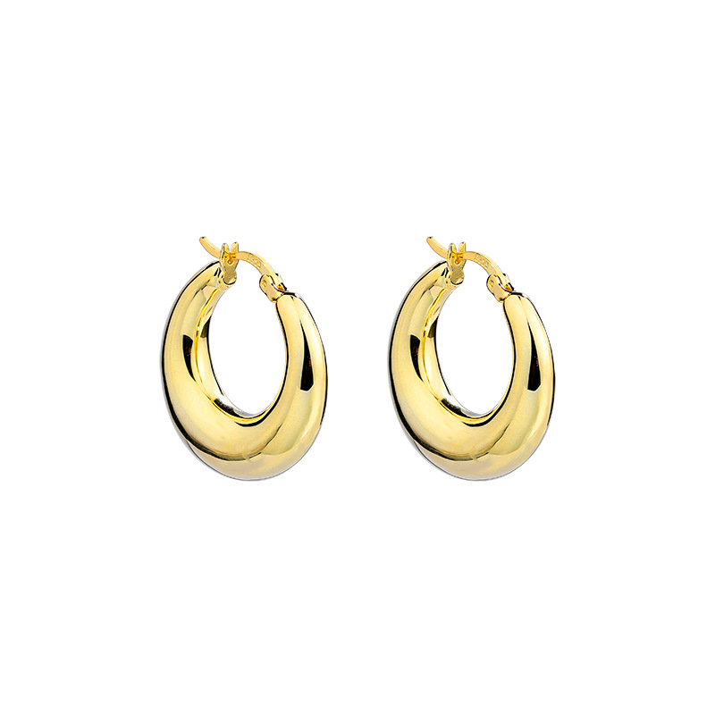 silver circle earrings