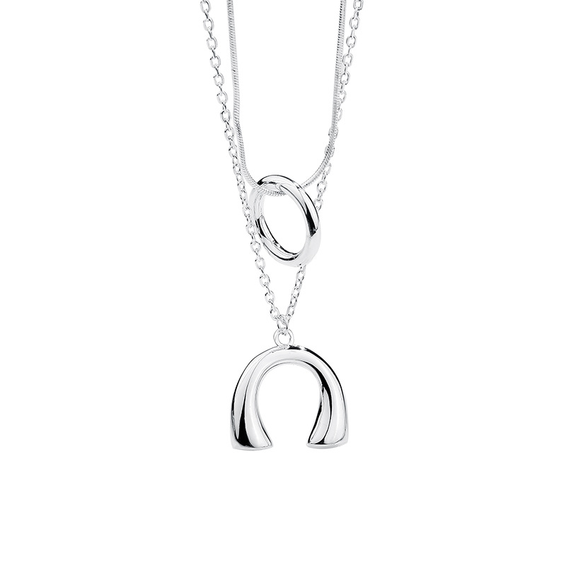 silver circle necklace