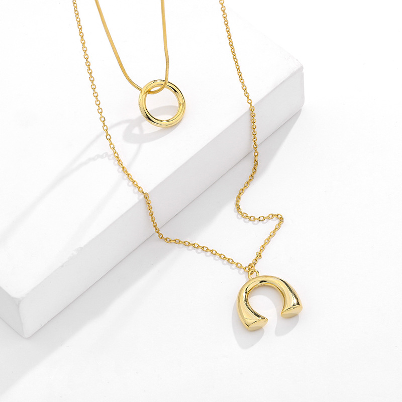 silver circle necklace