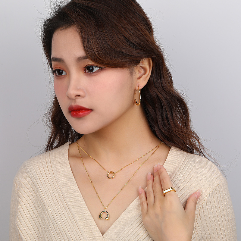 silver circle earrings