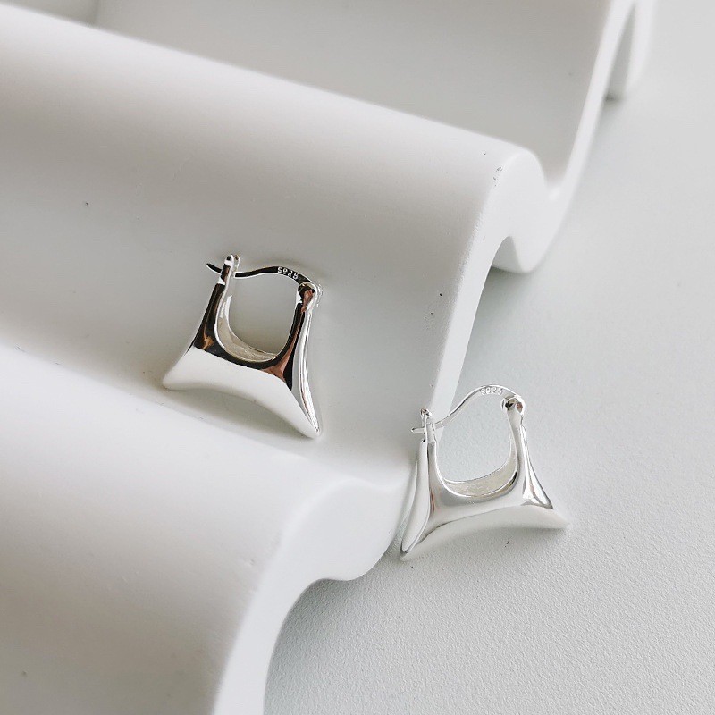 silver circle earrings