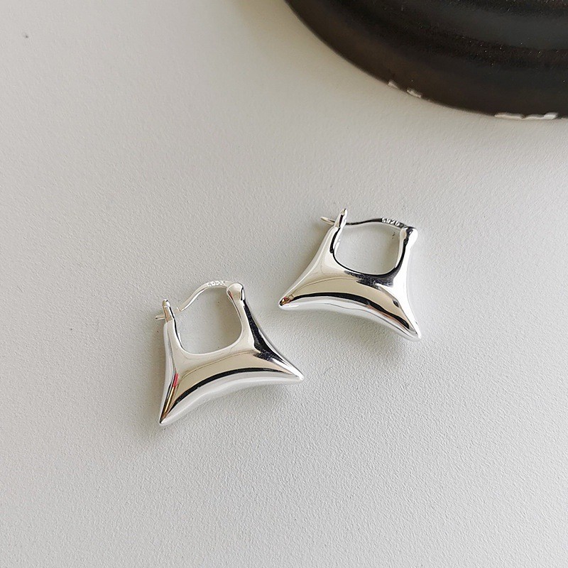 silver circle earrings