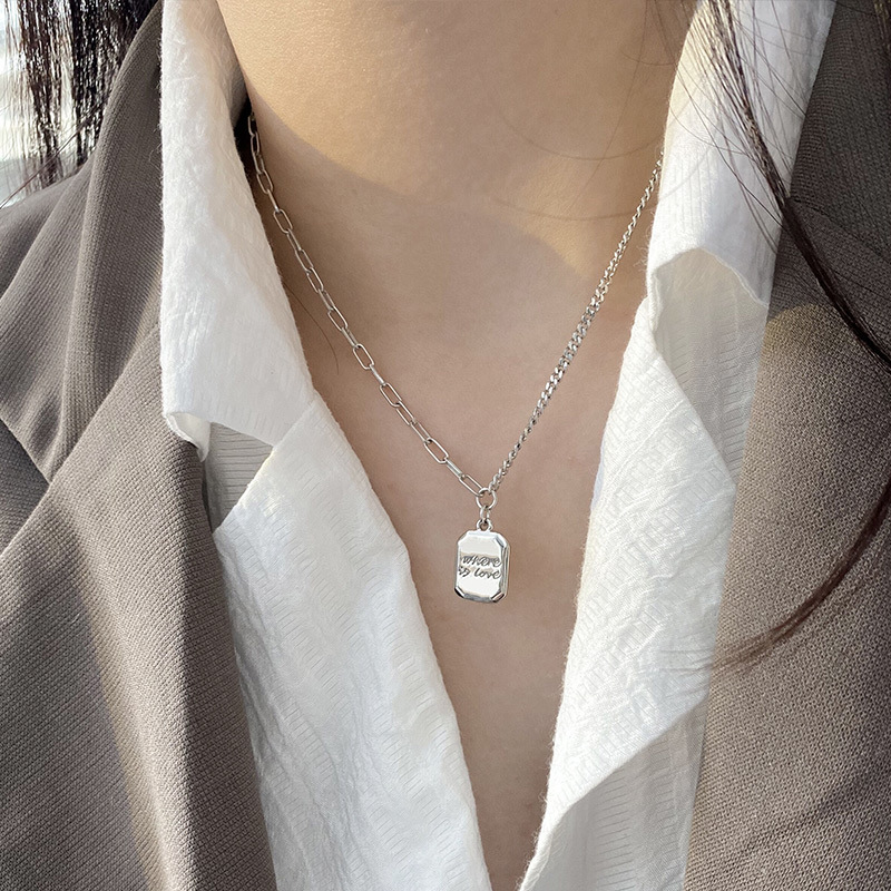 925 silver letter necklace