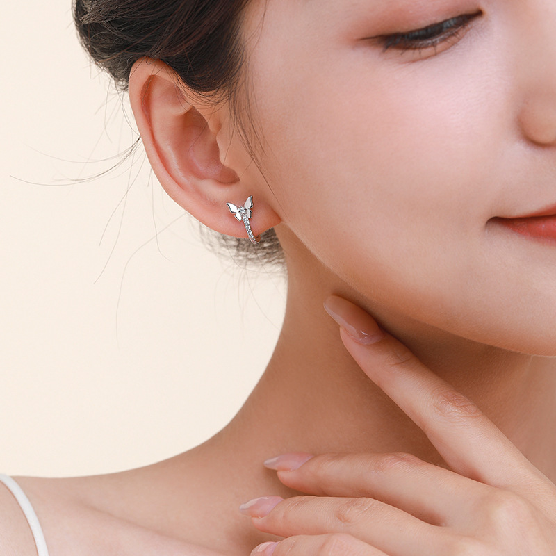 925 silver butterfly earrings