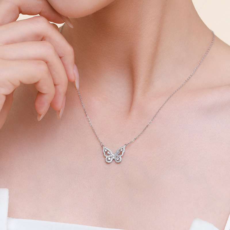 925 silver butterfly necklace