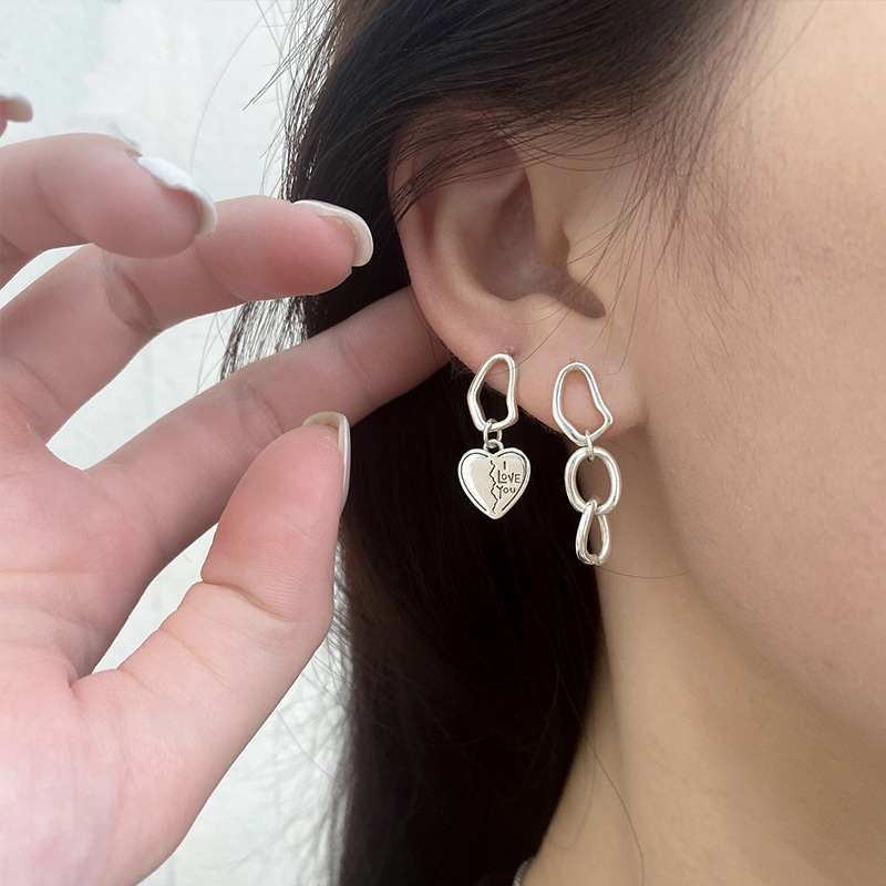 925 silver heart earrings