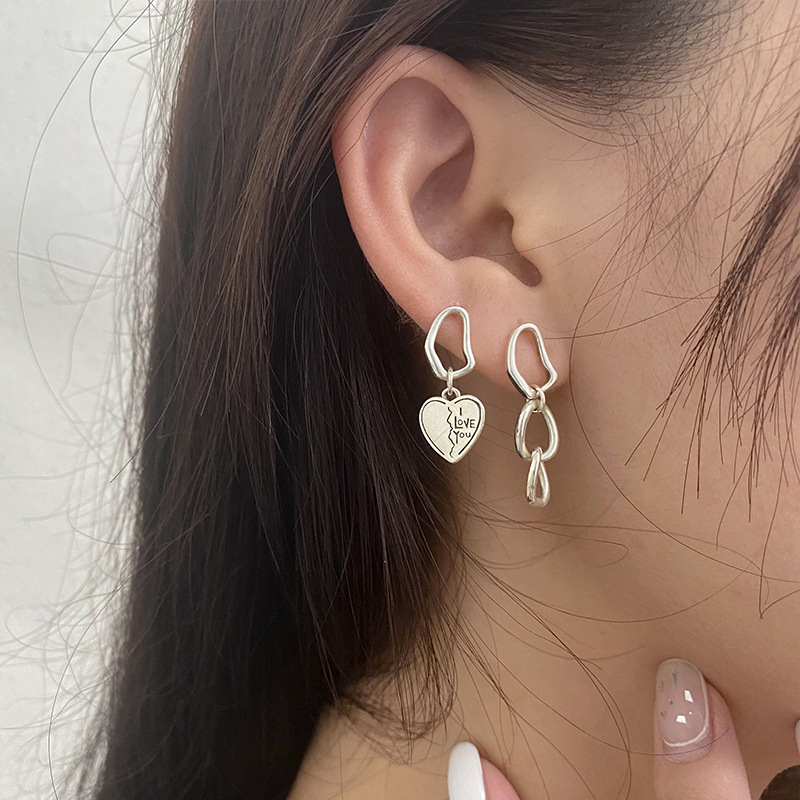 925 silver heart earrings