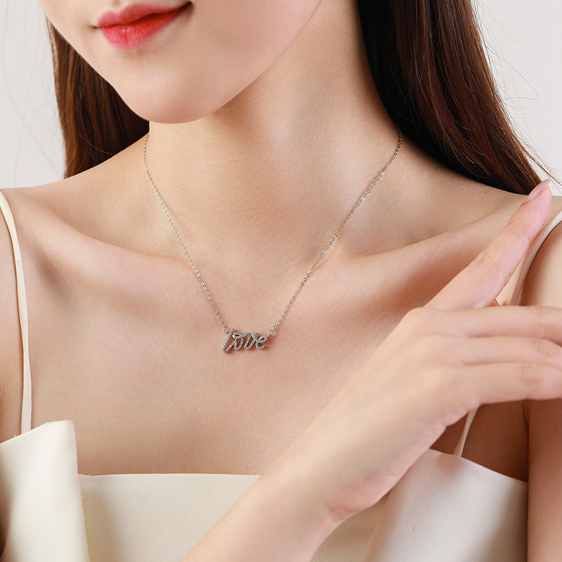 925 silver letter necklace