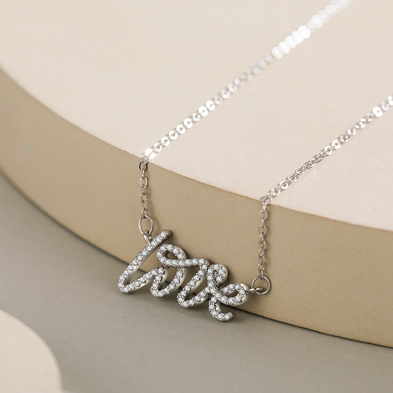 925 silver letter necklace