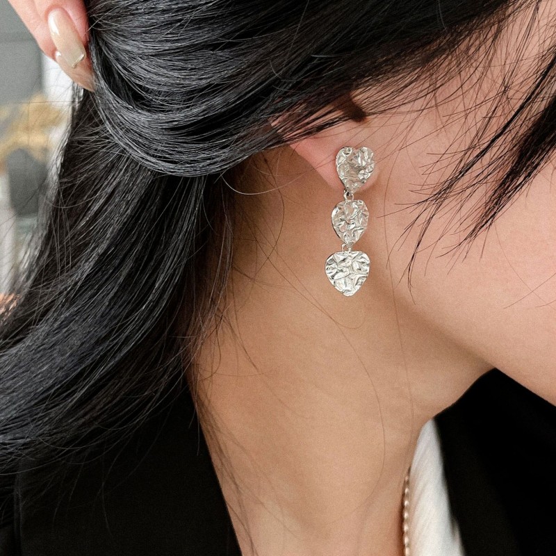 925 silver heart earrings