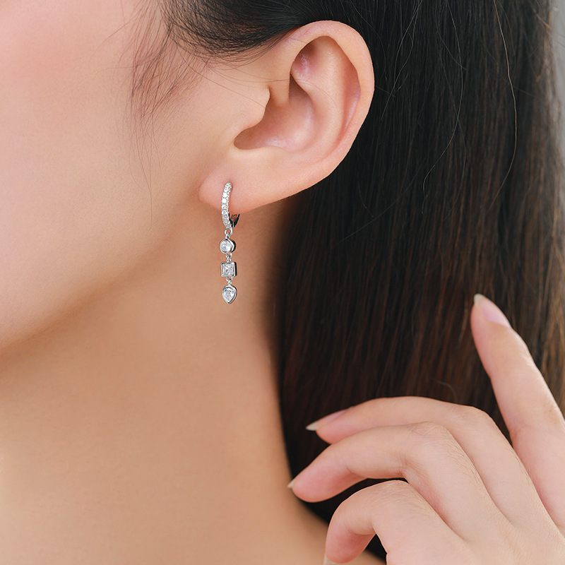 925 silver heart earrings