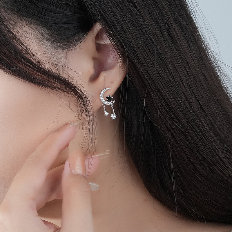 925 silver moon earrings