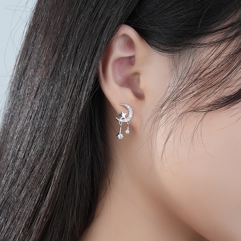 925 silver moon earrings