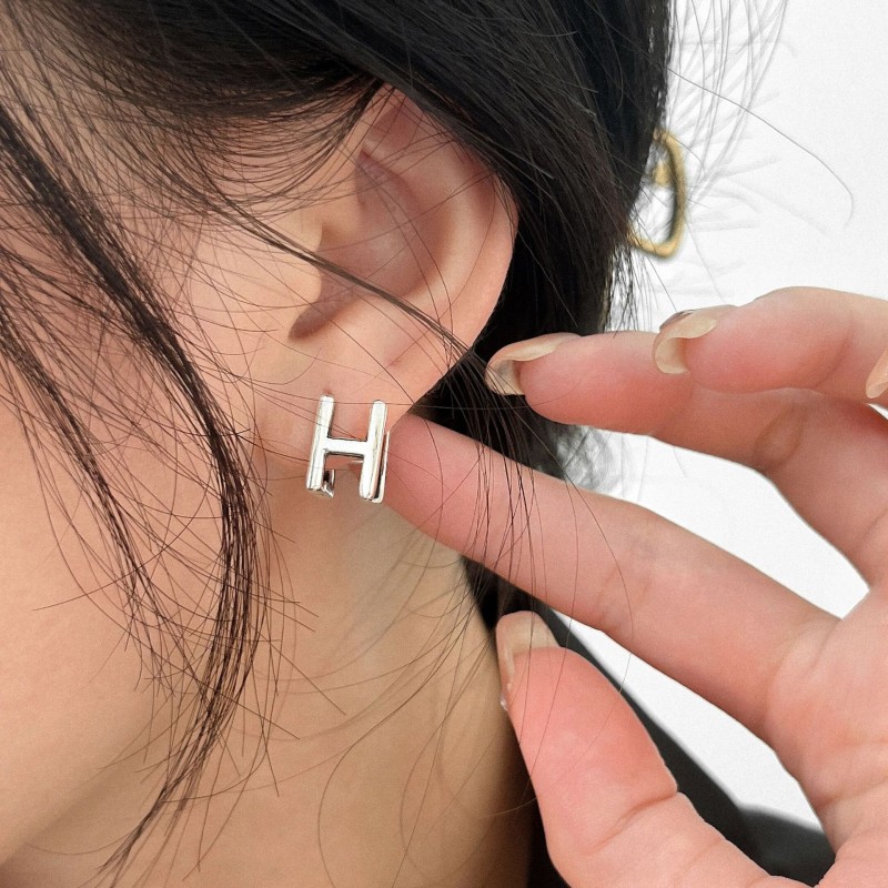 925 silver letter earrings