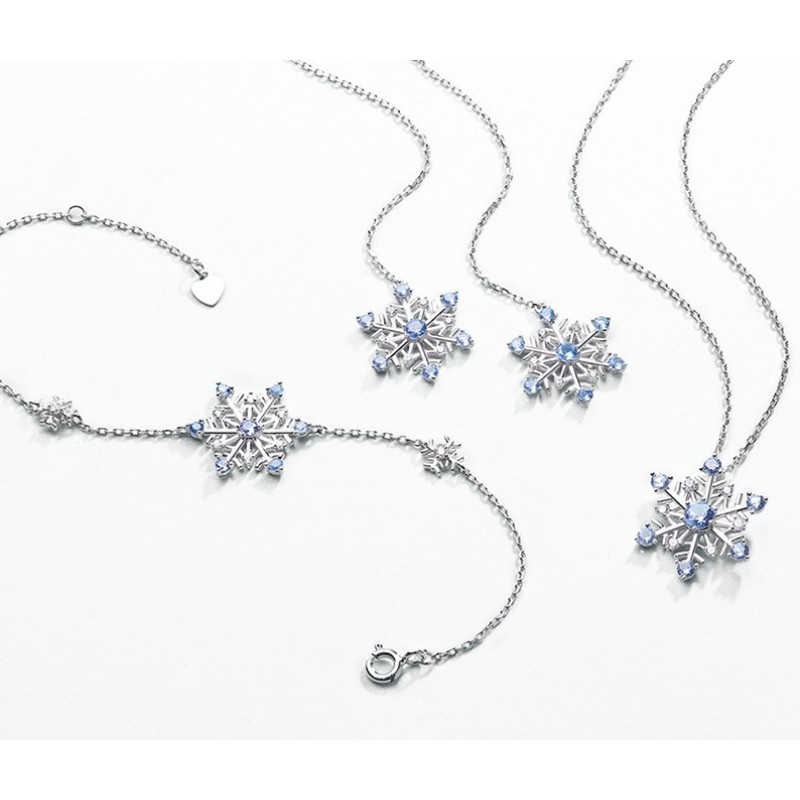 Blue spinel jewelry sets 925 silver earrings necklace sets