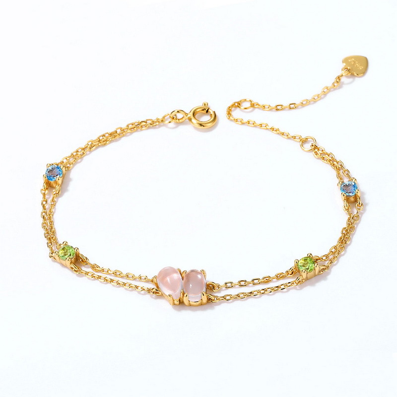 Pink crystal jewelry sets colorful earrings bracelet