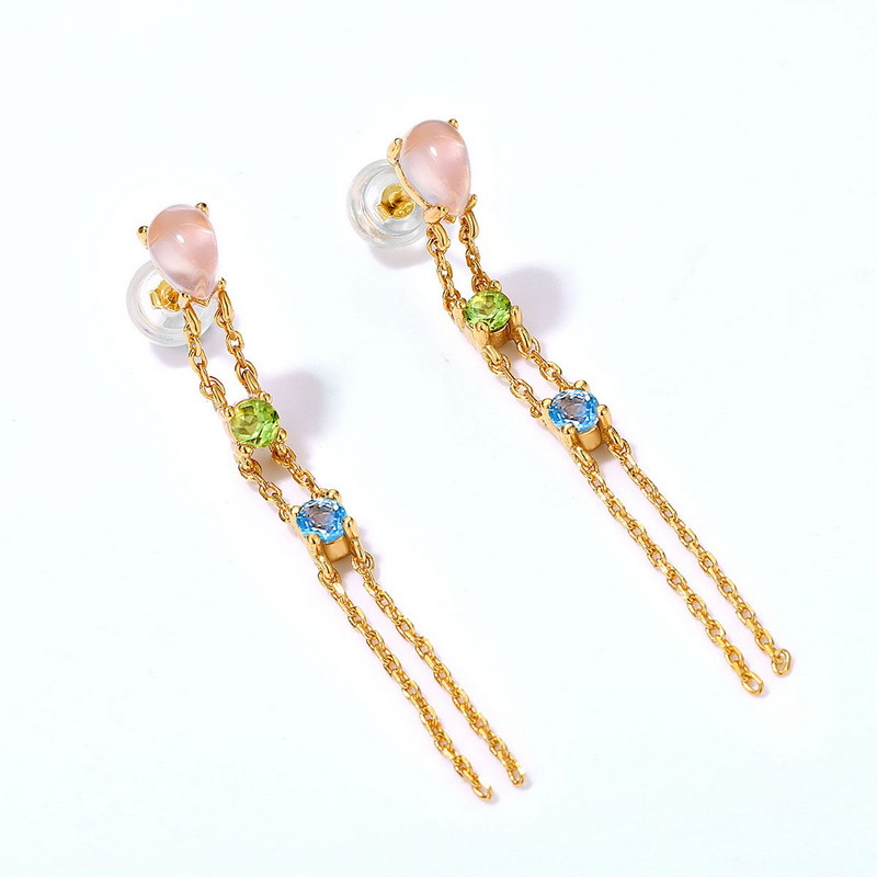 Pink crystal jewelry sets colorful earrings bracelet