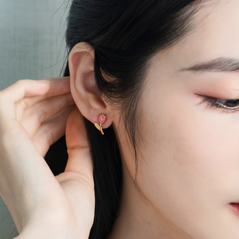 925 SILVER ENAMEL EARRINGS STUD