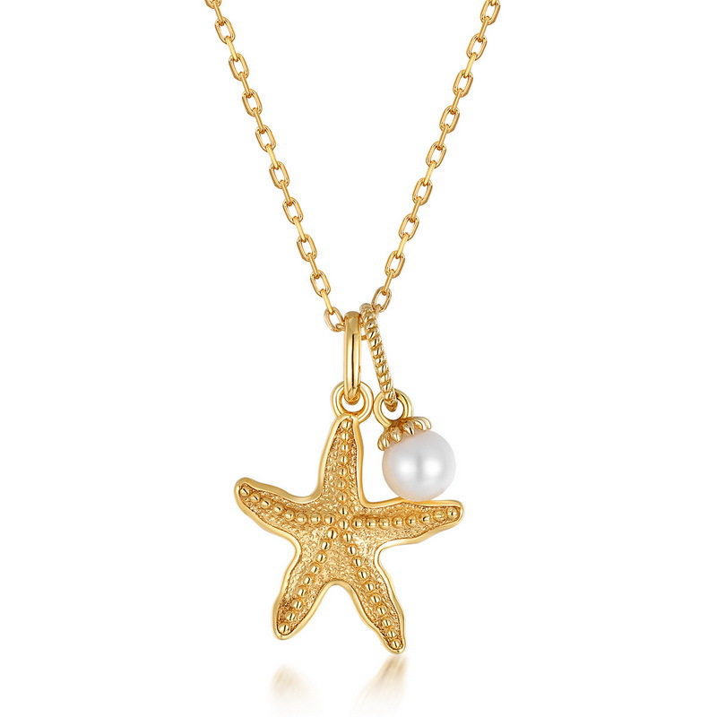 starfish pendant 925 silver necklace