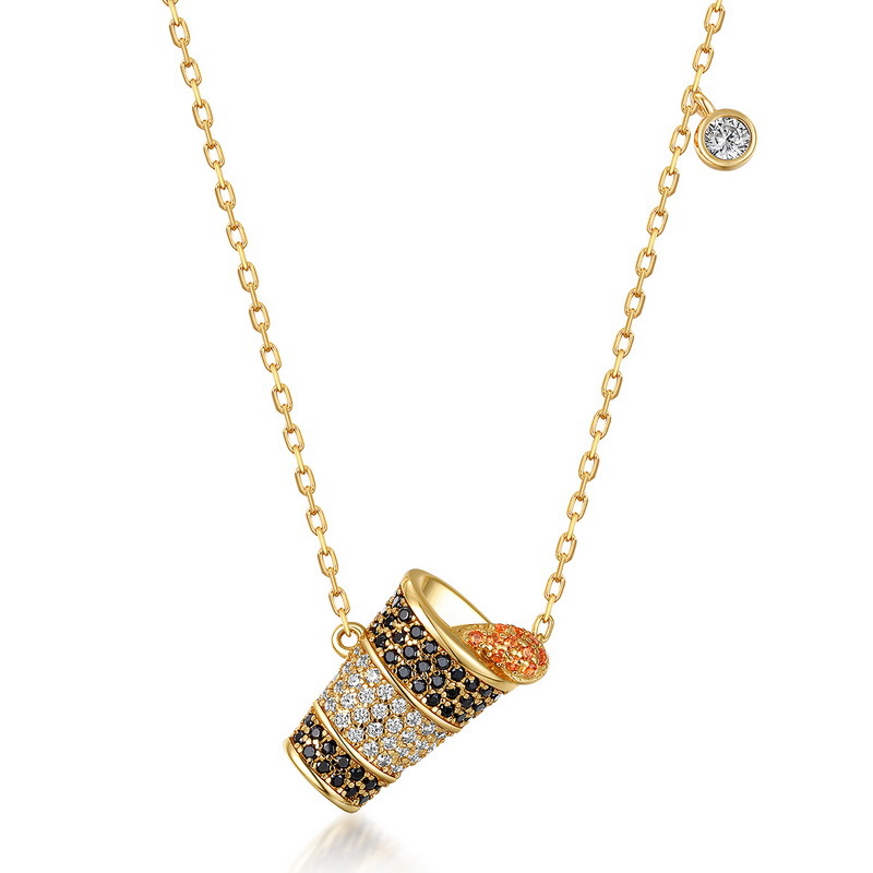 COLORFUL CZ PENDANT NECKLACE 925 SILVER