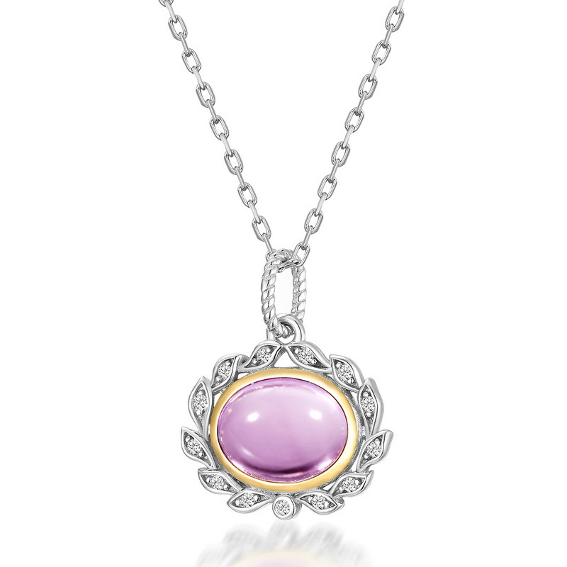 Amethyst pendant 925 silver necklace