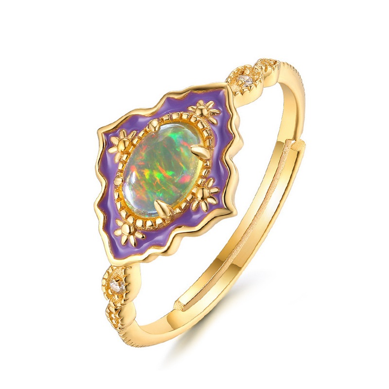 Opal RING SILVER ENAMEL RING