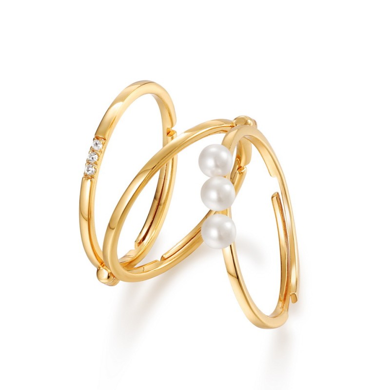 925 silver pearl and zircon ring