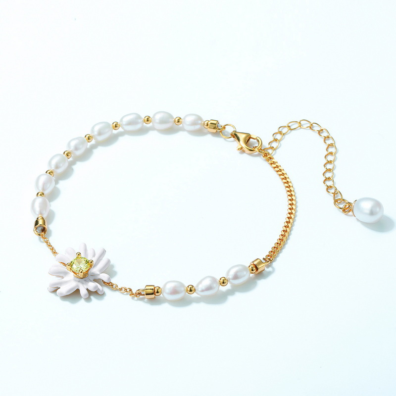 925 silver flower bracelet