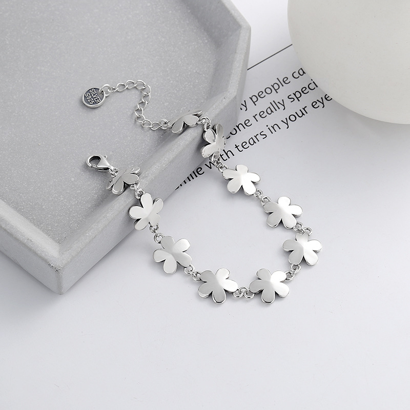 925 silver flower bracelet
