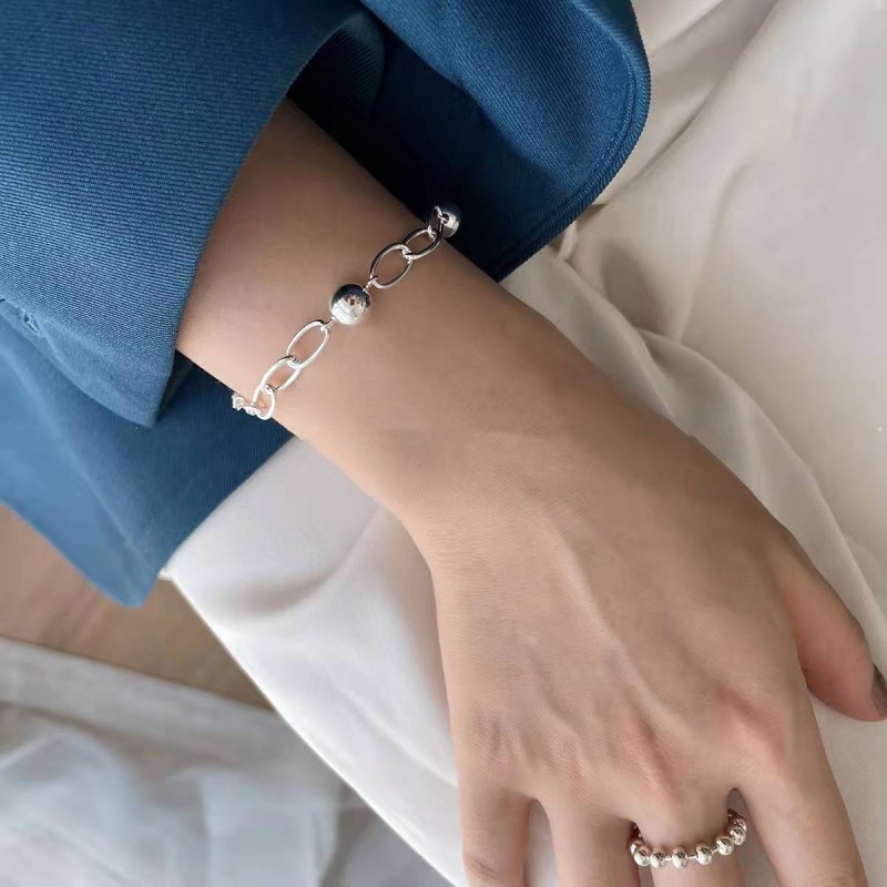 925 silver circle bracelet