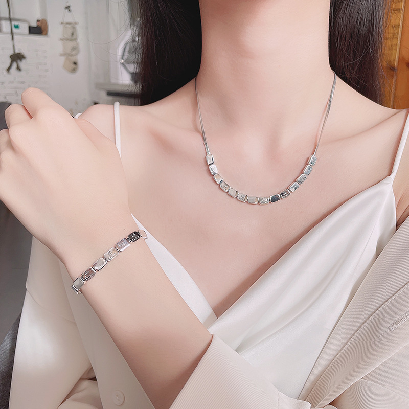 925 silver bracelet necklace jewelry sets