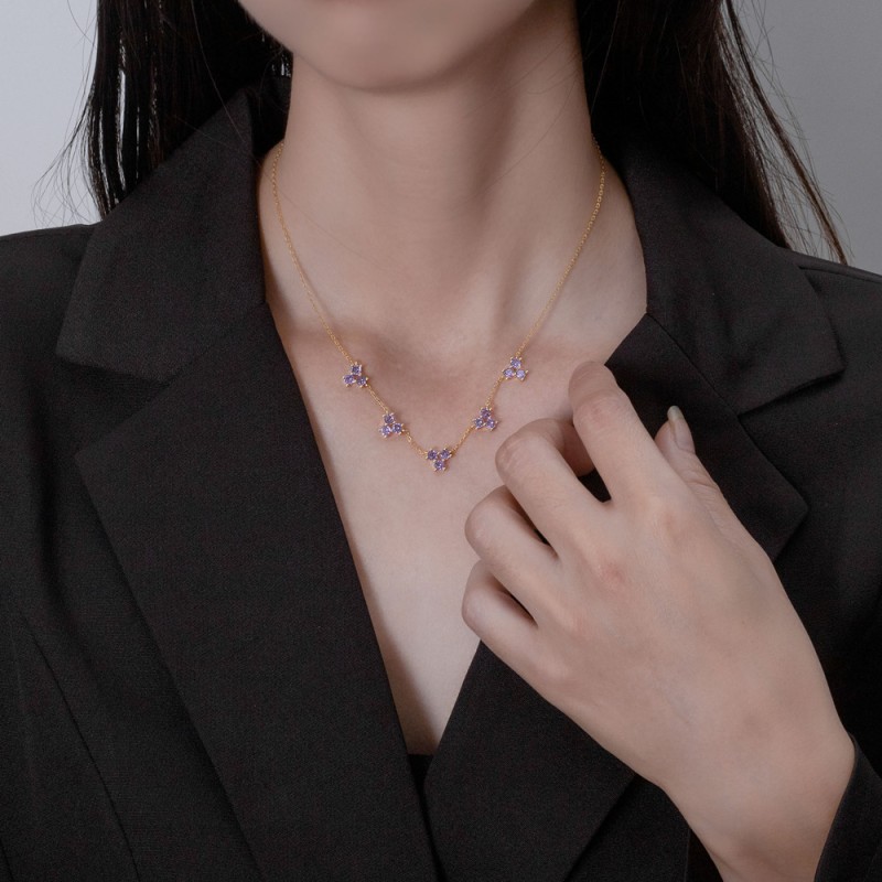 925 silver flower necklace