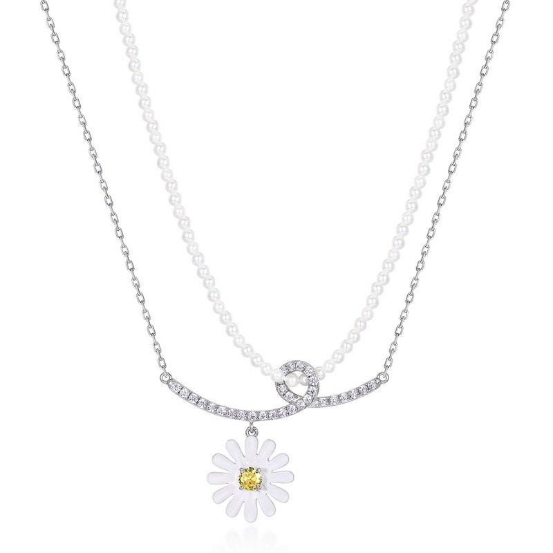 925 silver flower necklace