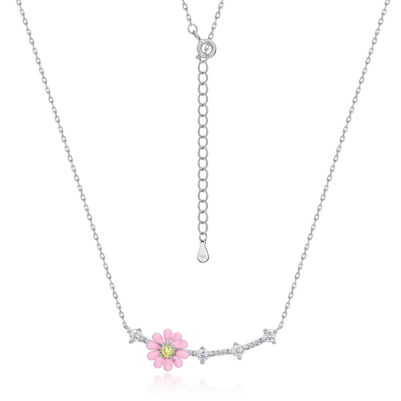 925 silver flower necklace