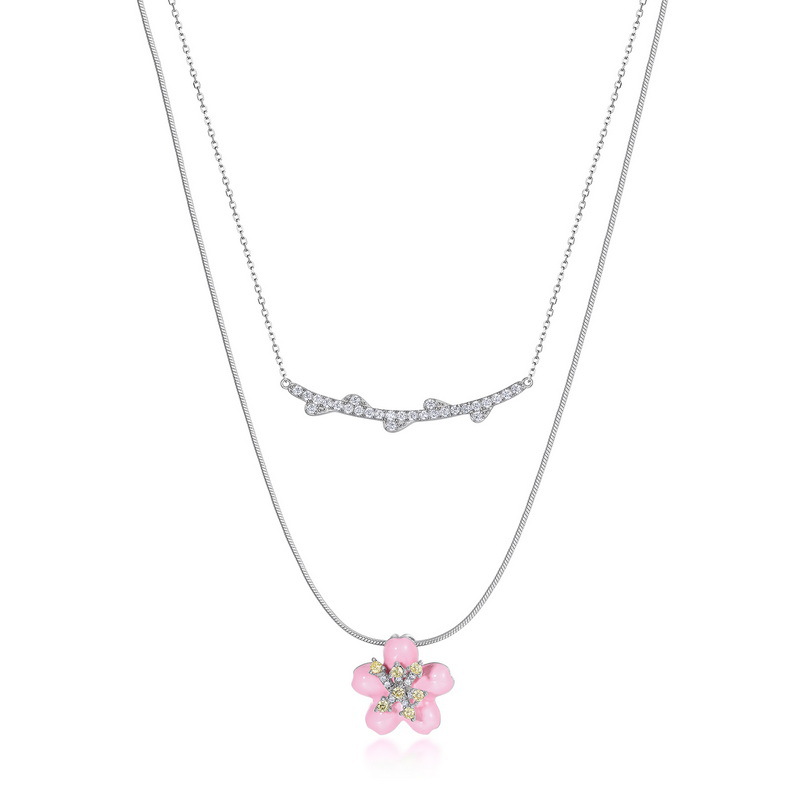 925 silver flower necklace