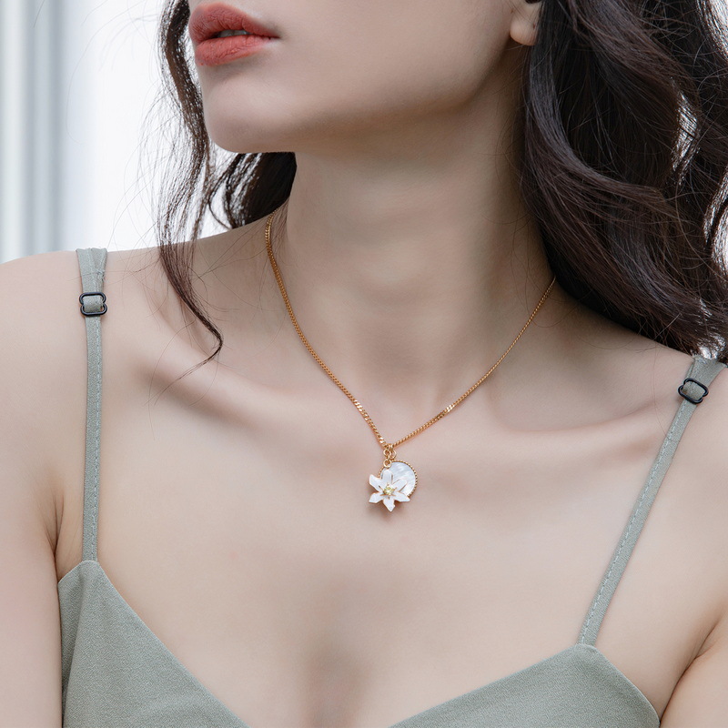 925 silver flower necklace