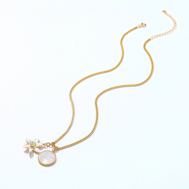 925 silver flower necklace
