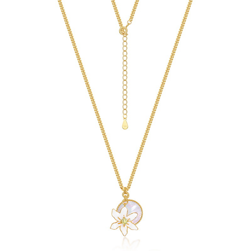 925 silver flower necklace