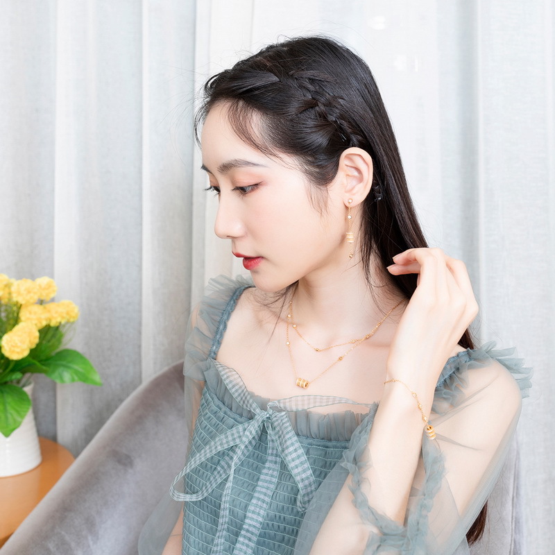 stainless steel  heart earrings necklace bracelets jewelry sets