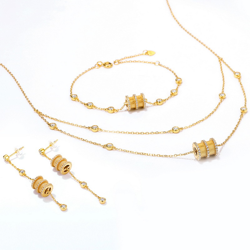 stainless steel  heart earrings necklace bracelets jewelry sets