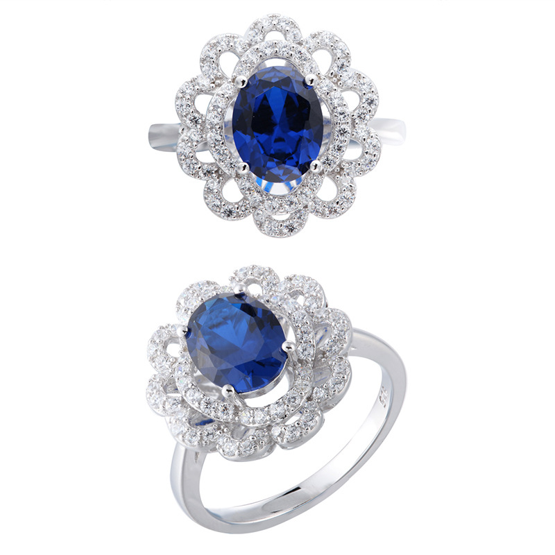 925 silver flower necklace earrings ring jewelry sets