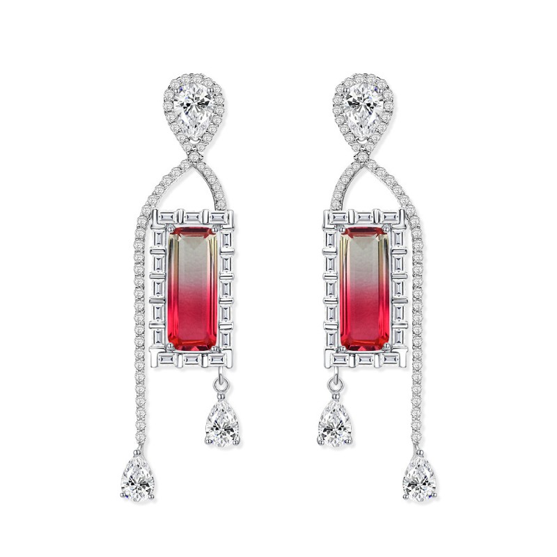 925 silver gradient 9ct gemstone earrings stud