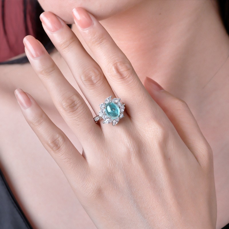 925 silver paraiba ring