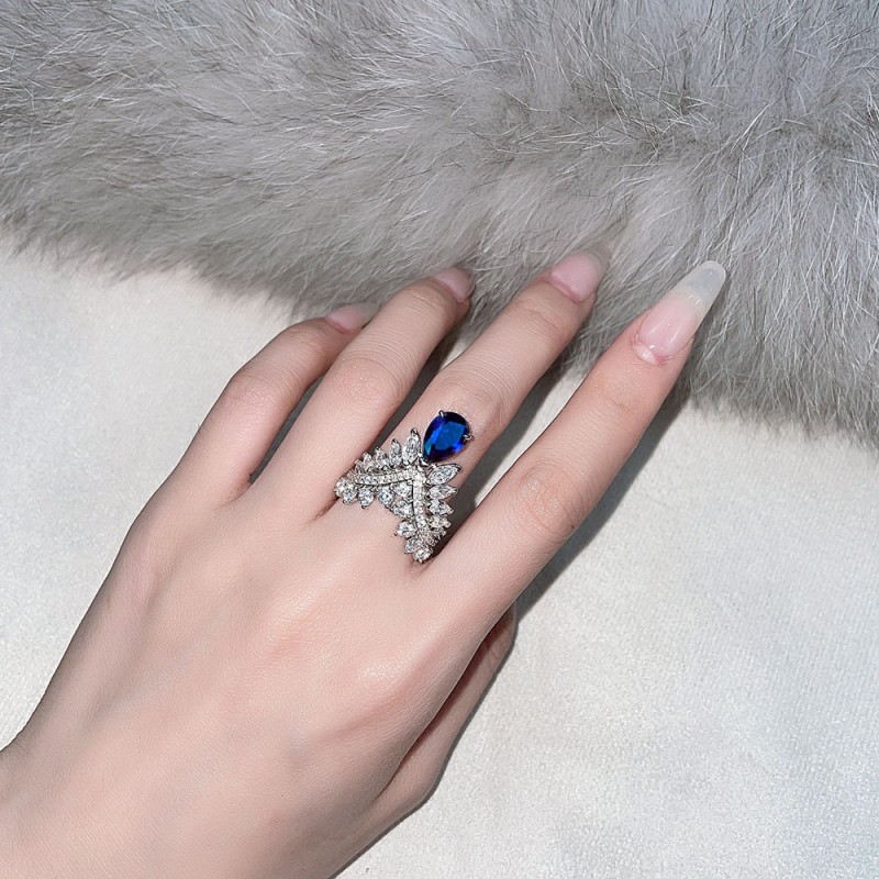 925 silver crown 2ct diamond ring